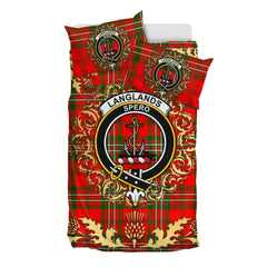 Langlands Tartan Crest Bedding Set - Golden Thistle Style