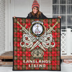 Langlands Tartan Crest Legend Gold Royal Premium Quilt