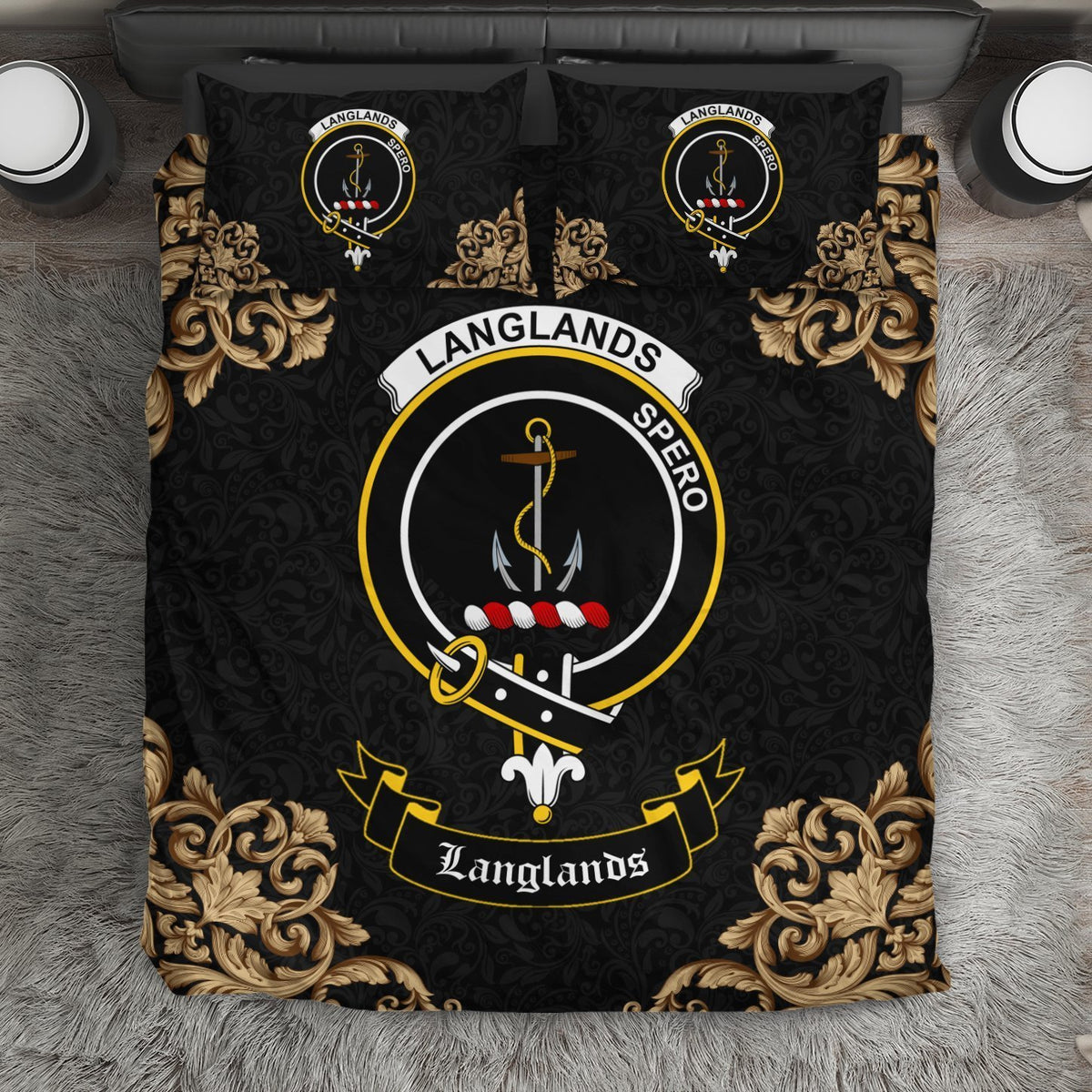 Langlands Crest Black Bedding Set