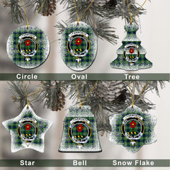 Learmonth Tartan Christmas Ceramic Ornament - Snow Style