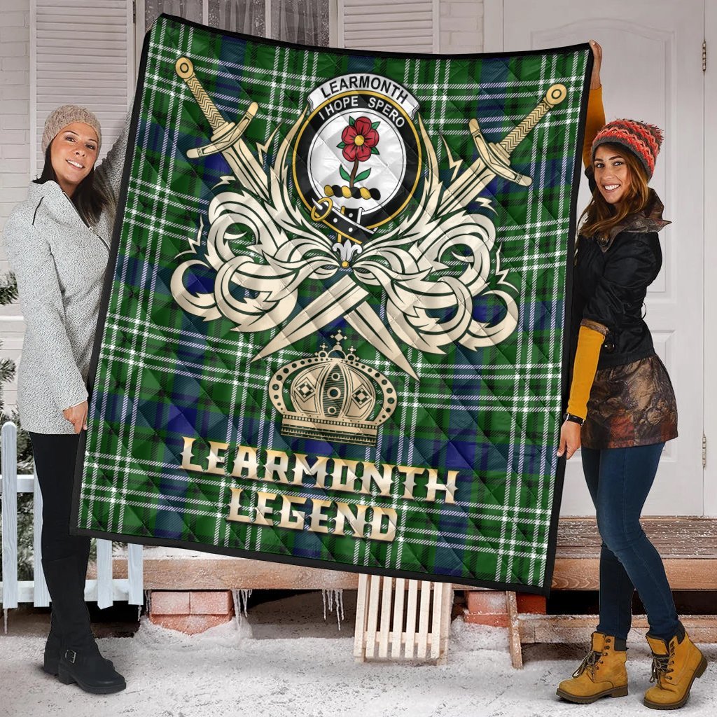 Learmonth Tartan Crest Legend Gold Royal Premium Quilt