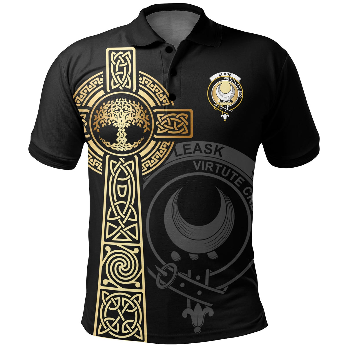 Leask Clan Unisex Polo Shirt - Celtic Tree Of Life