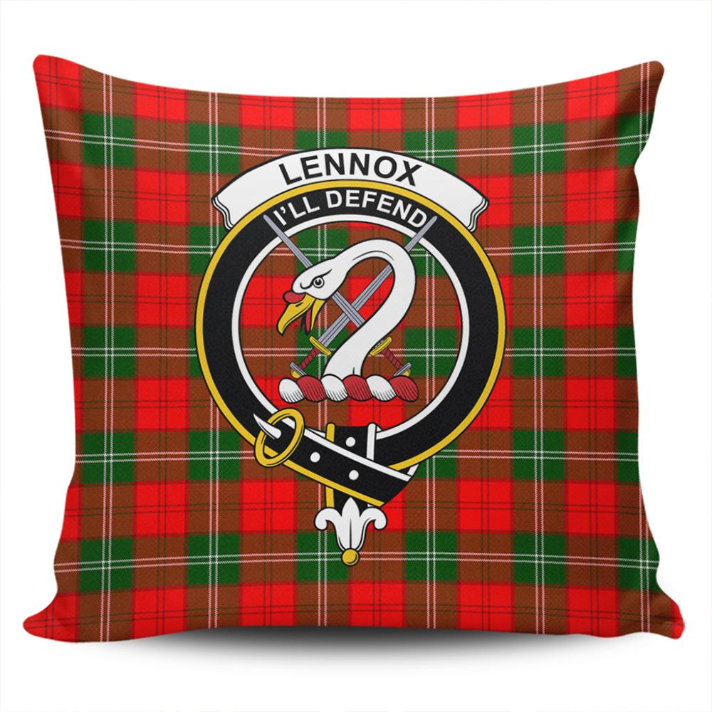 Scottish Lennox Modern Tartan Crest Pillow Cover - Tartan Cushion Cover