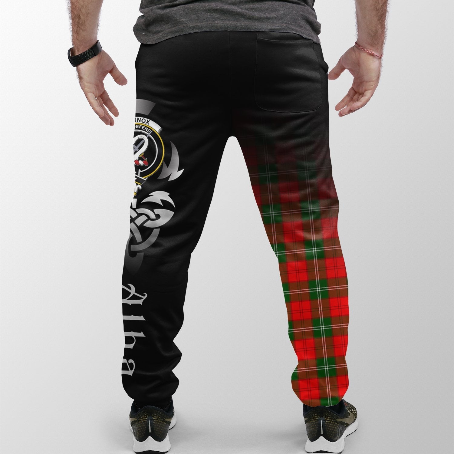 Lennox Modern Tartan Crest Jogger Sweatpants - Alba Celtic Style