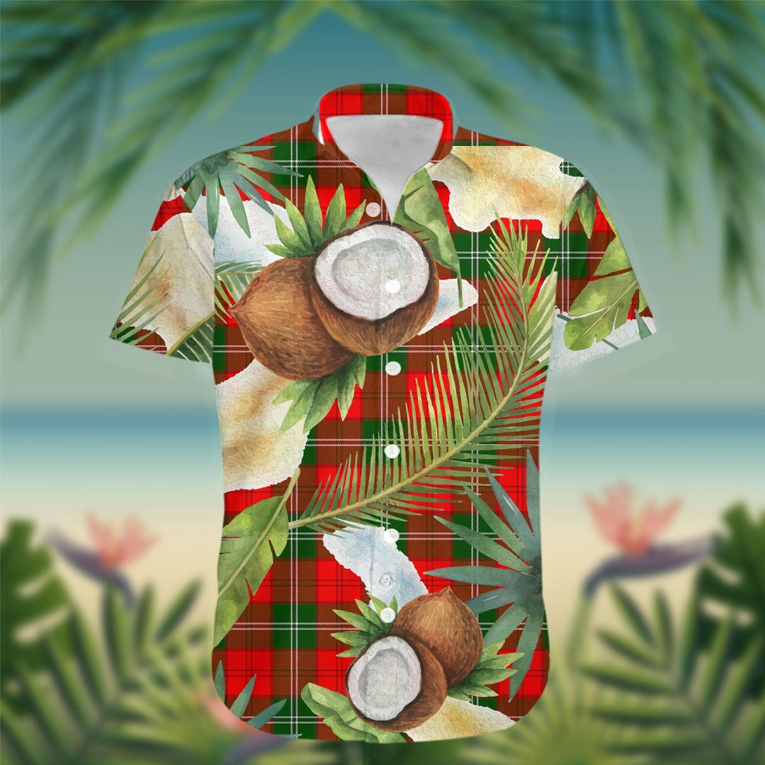 Lennox Tartan Hawaiian Shirt Hibiscus, Coconut, Parrot, Pineapple - Tropical Garden Shirt