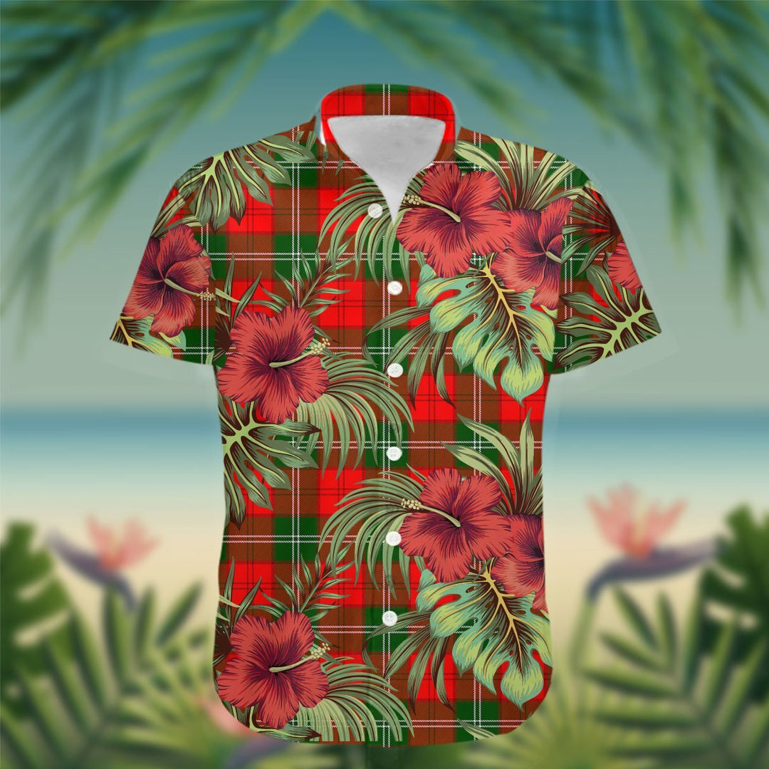 Lennox Tartan Hawaiian Shirt Hibiscus, Coconut, Parrot, Pineapple - Tropical Garden Shirt