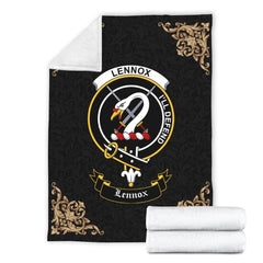 Lennox Crest Tartan Premium Blanket Black