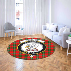 Lennox Modern Tartan Crest Round Rug