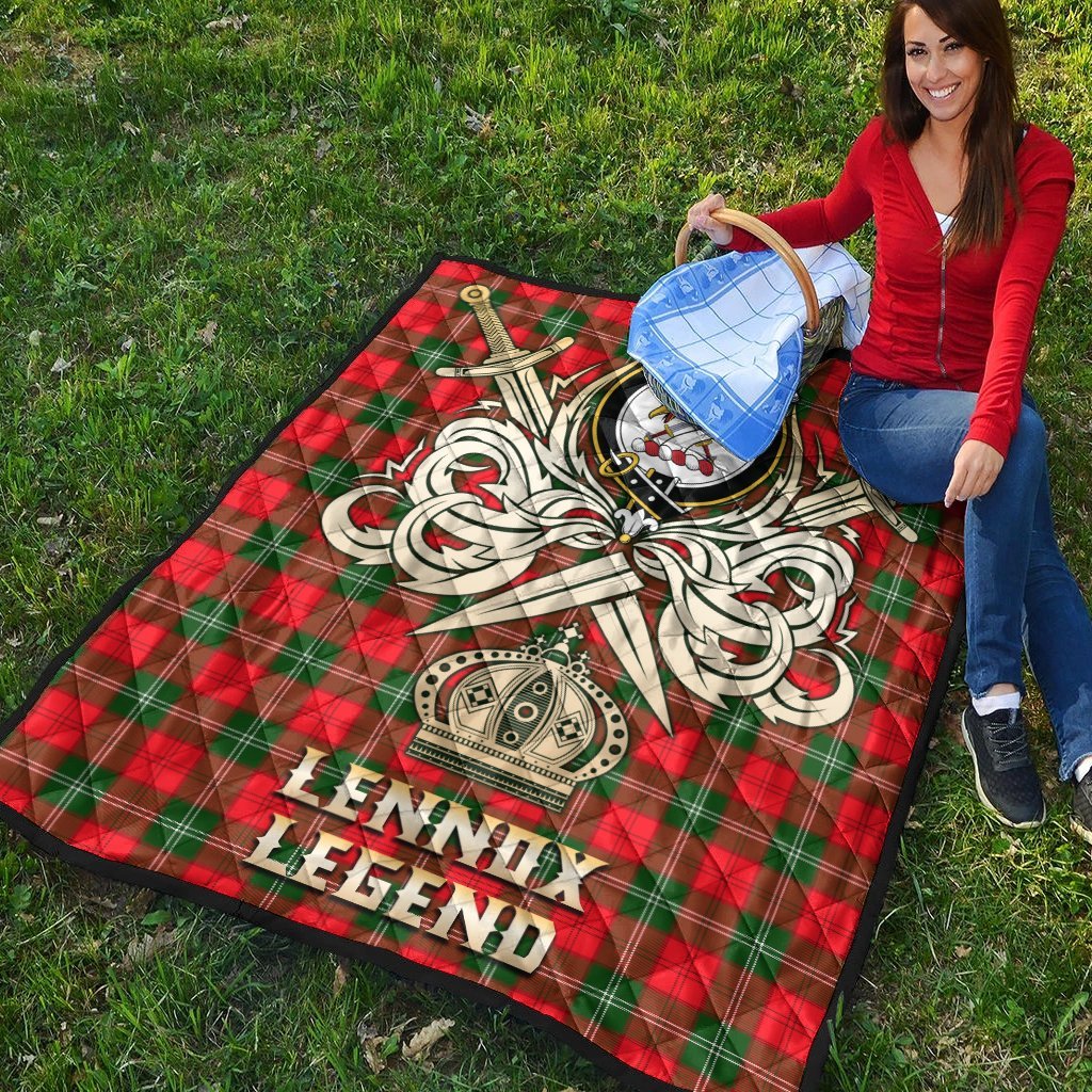 Lennox Modern Tartan Crest Legend Gold Royal Premium Quilt