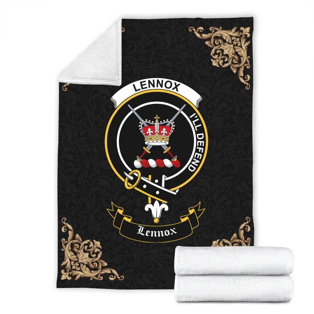 Lennox (Lennox Kincaid) Crest Tartan Premium Blanket Black