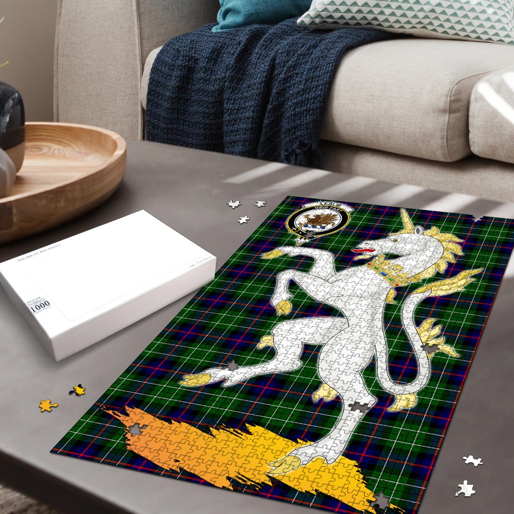 Leslie Hunting Tartan Crest Unicorn Scotland Jigsaw Puzzles