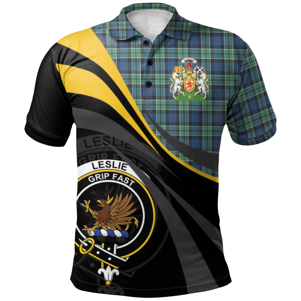 Leslie Hunting Ancient Tartan Polo Shirt - Royal Coat Of Arms Style