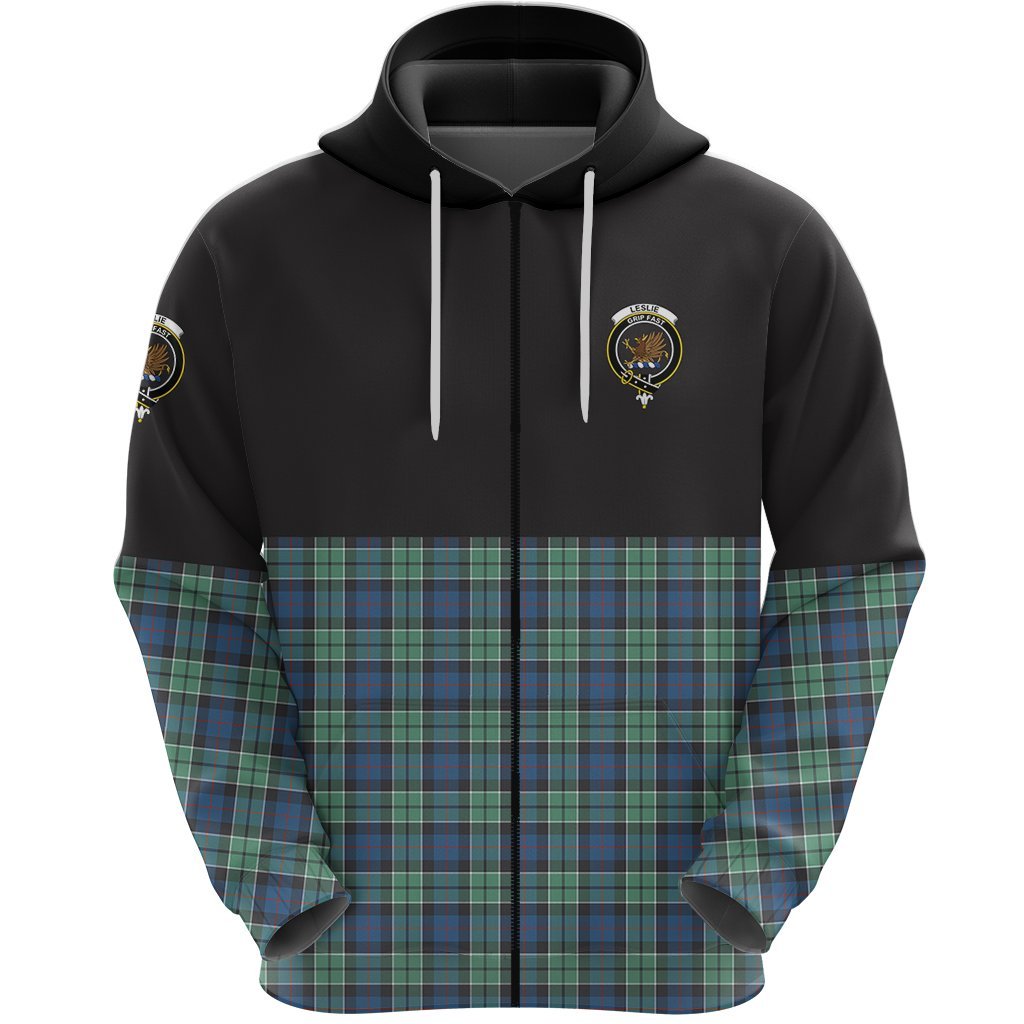 Leslie Hunting Ancient Clan Half Of Tartan Zipper Hoodie