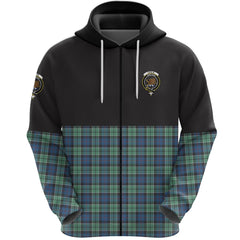 Leslie Hunting Ancient Clan Half Of Tartan Zipper Hoodie