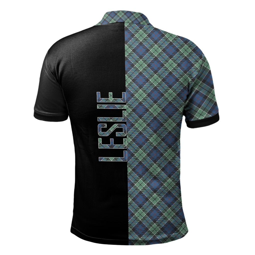 Leslie Hunting Ancient Tartan Polo Shirt Half of Me - Cross Style