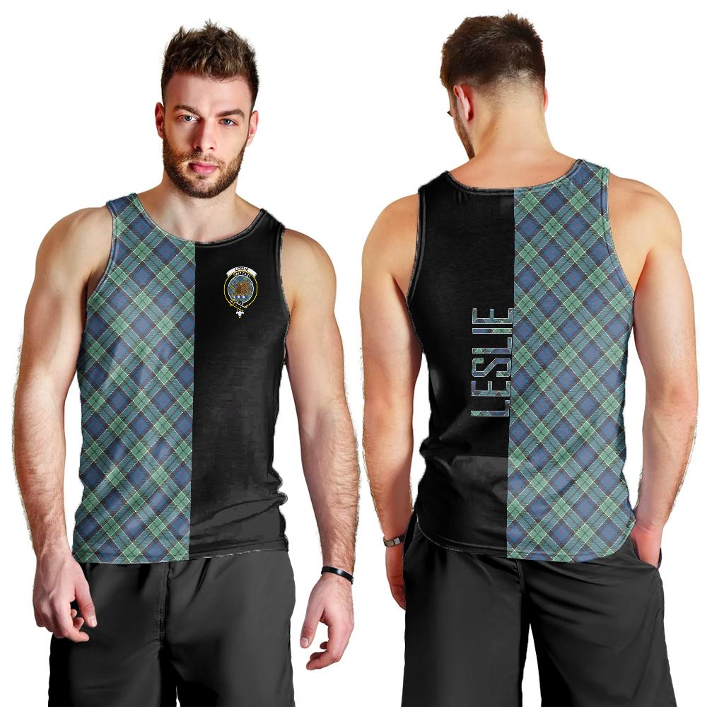 Leslie Hunting Ancient Tartan Crest Men's Tank Top - Cross Style