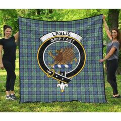 Leslie Hunting Ancient Tartan Crest Quilt