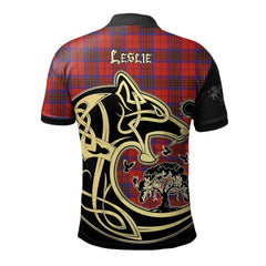 Leslie Modern Tartan Polo Shirt Viking Wolf