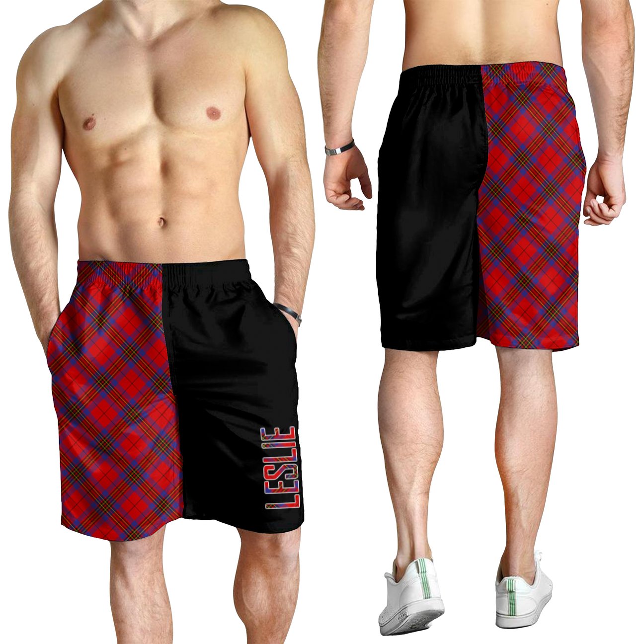 Leslie Modern Tartan Crest Men's Short - Cross Style