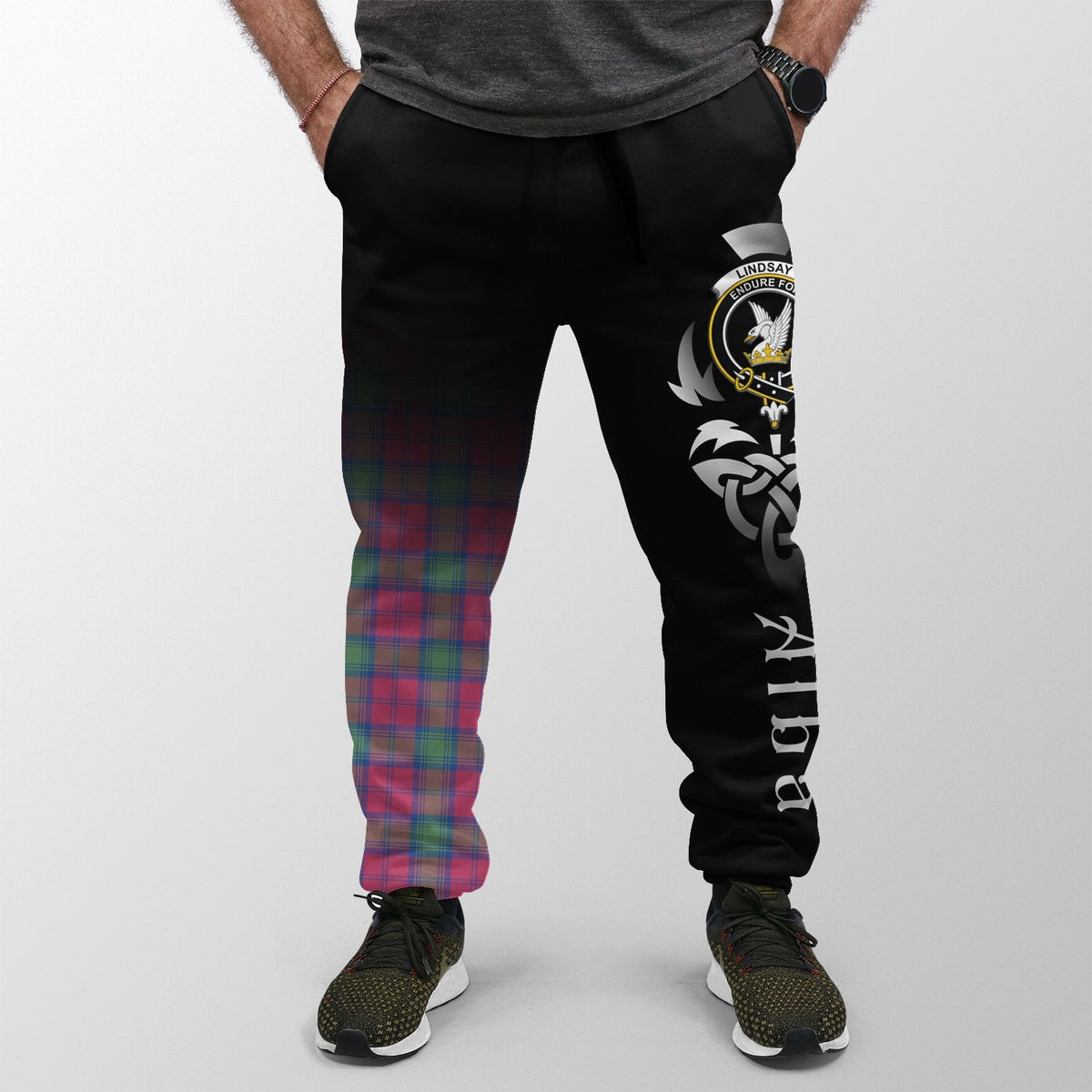 Lindsay Ancient Tartan Crest Jogger Sweatpants - Alba Celtic Style