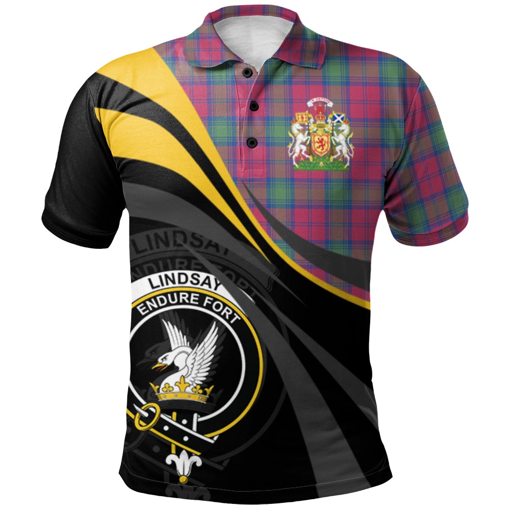 Lindsay Ancient Tartan Polo Shirt - Royal Coat Of Arms Style