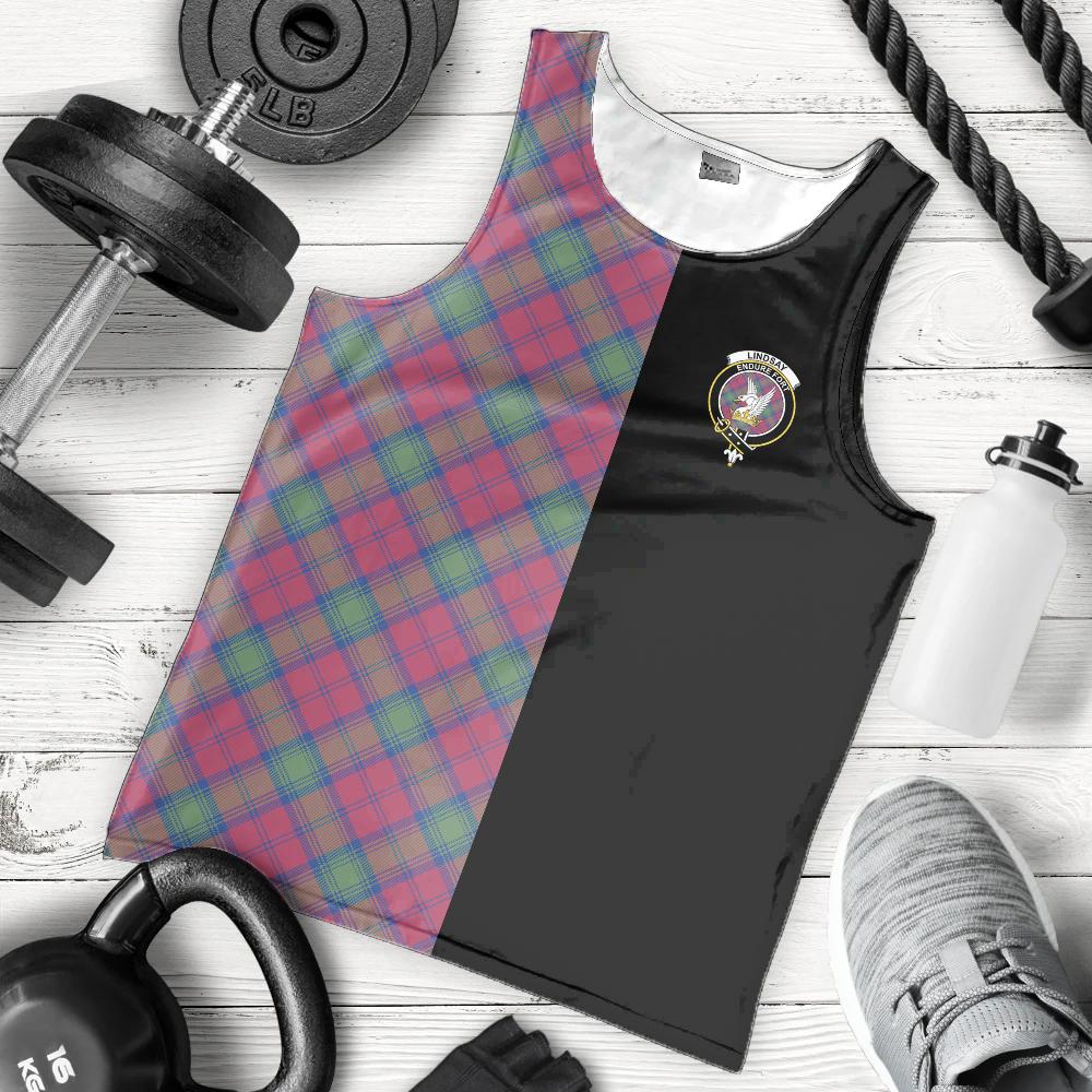 Lindsay Ancient Tartan Crest Men's Tank Top - Cross Style