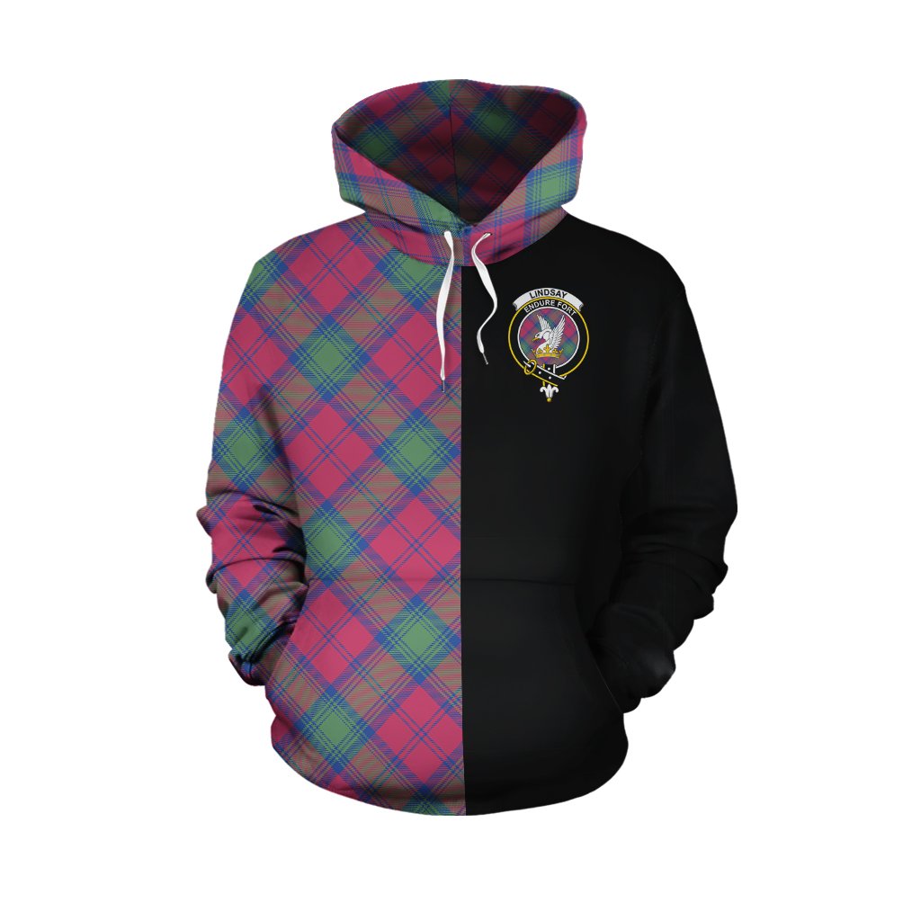 Lindsay Ancient Tartan Hoodie Half of Me - Cross Style