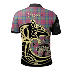Lindsay Ancient Tartan Polo Shirt Viking Wolf
