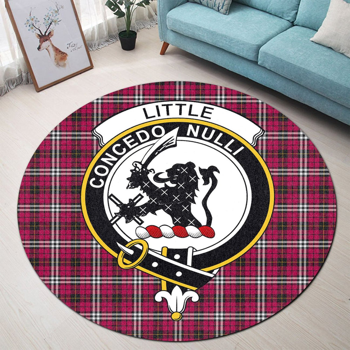 Little Tartan Crest Round Rug