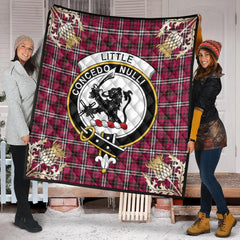 Little Tartan Crest Premium Quilt - Gold Thistle Style