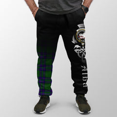 Lockhart Modern Tartan Crest Jogger Sweatpants - Alba Celtic Style