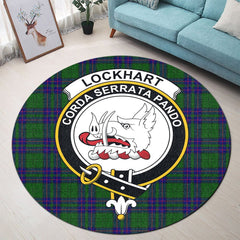 Lockhart Modern Tartan Crest Round Rug