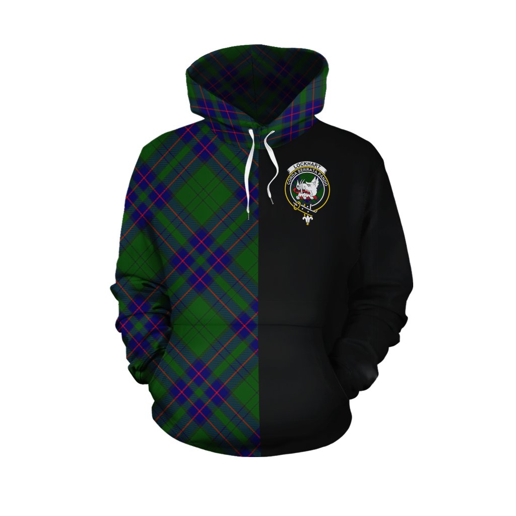 Lockhart Modern Tartan Hoodie Half of Me - Cross Style