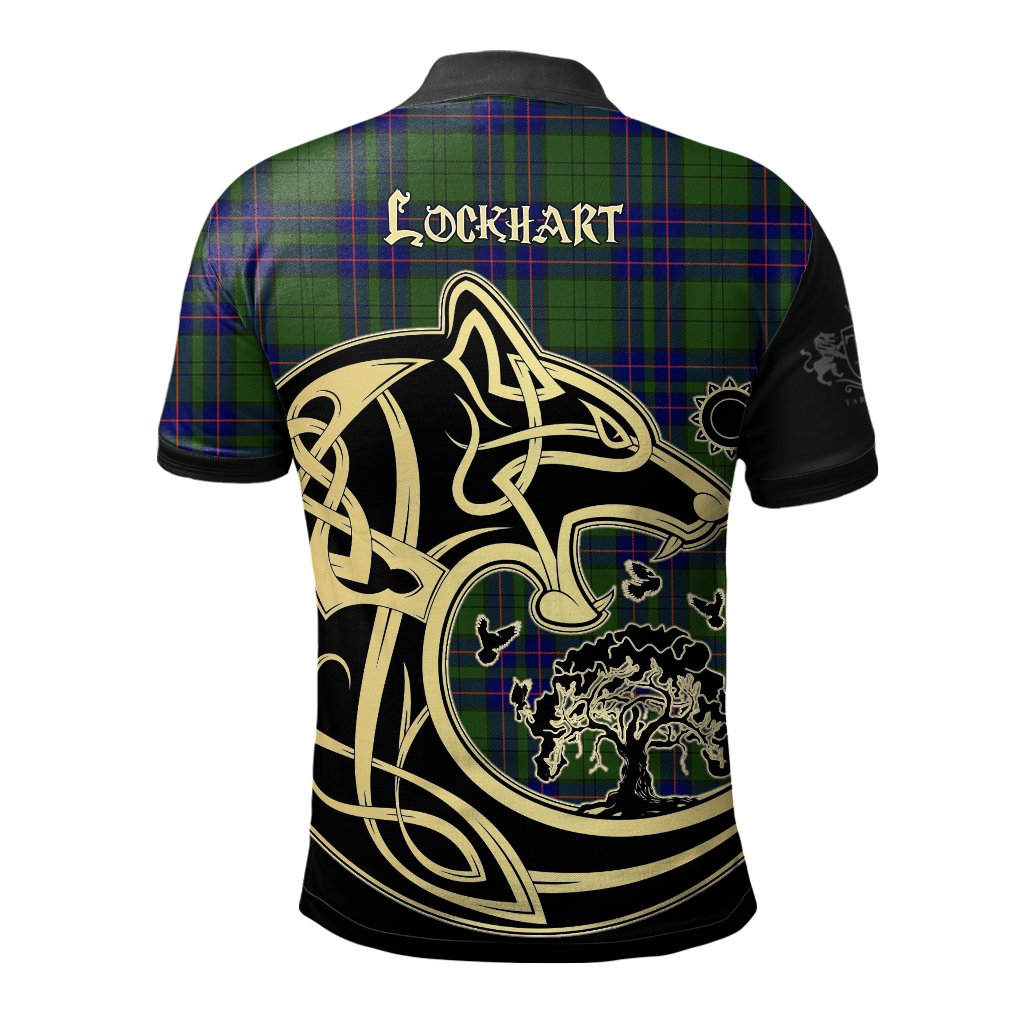 Lockhart Modern Tartan Polo Shirt Viking Wolf