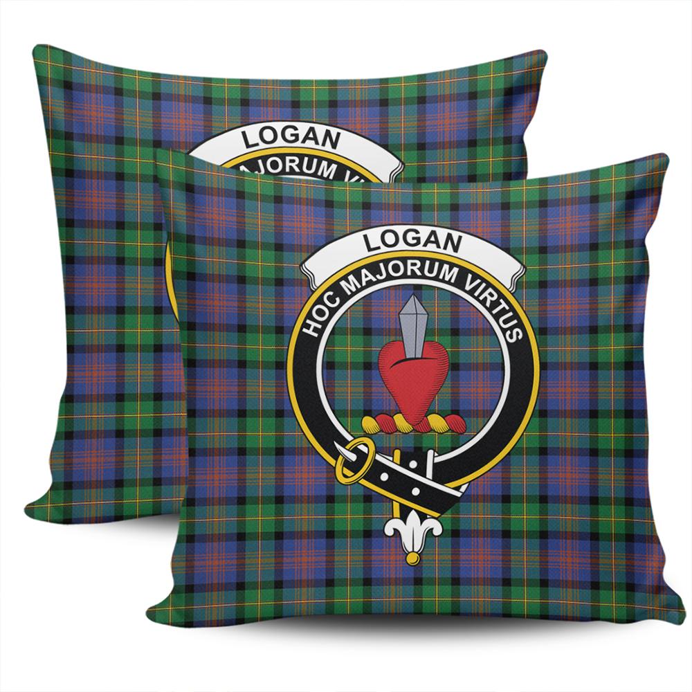 Scottish Logan Ancient Tartan Crest Pillow Cover - Tartan Cushion Cover