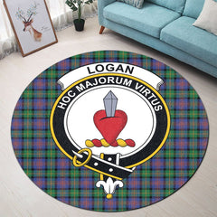 Logan Ancient Tartan Crest Round Rug