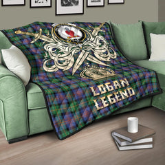 Logan Ancient Tartan Crest Legend Gold Royal Premium Quilt