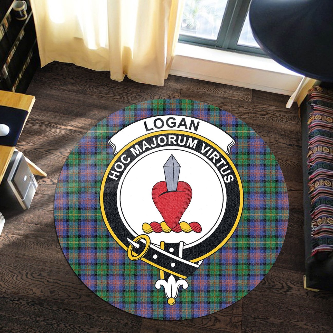 Logan Ancient Tartan Crest Round Rug