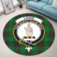 Logie Tartan Crest Round Rug