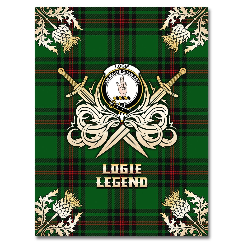 Logie Tartan Gold Courage Symbol Blanket