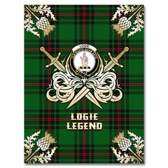 Logie Tartan Gold Courage Symbol Blanket