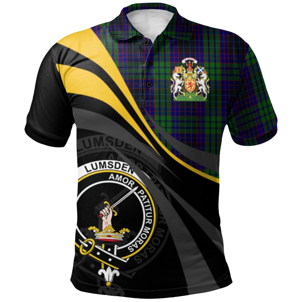 Lumsden Green Tartan Polo Shirt - Royal Coat Of Arms Style