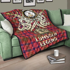 Lumsden Modern Tartan Crest Legend Gold Royal Premium Quilt