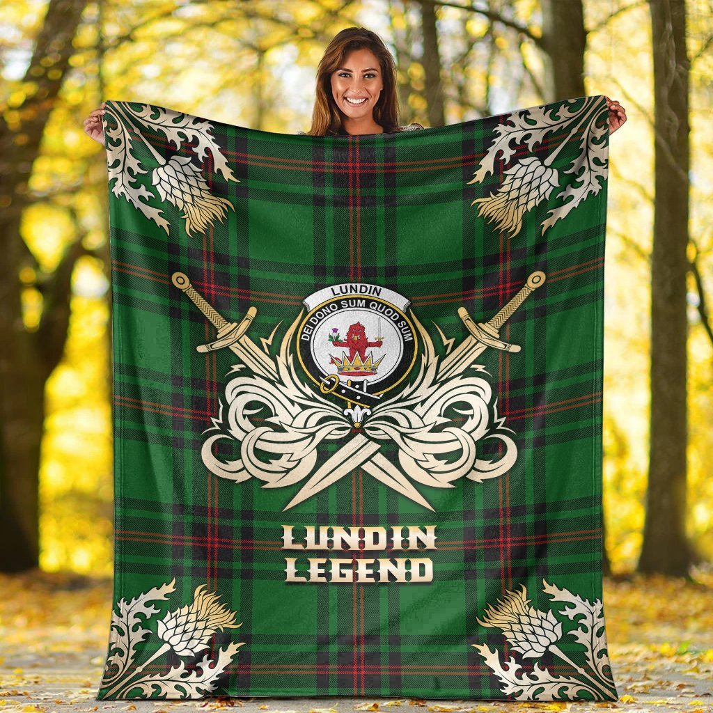 Lundin Tartan Gold Courage Symbol Blanket