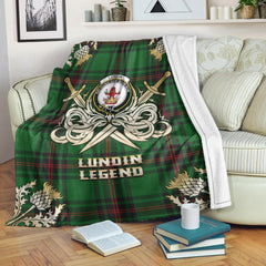 Lundin Tartan Gold Courage Symbol Blanket