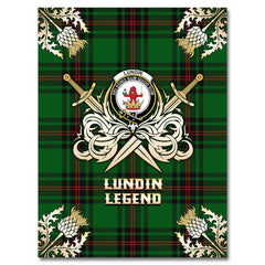 Lundin Tartan Gold Courage Symbol Blanket