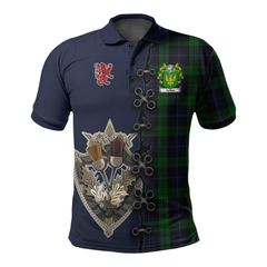 Lutton Tartan Polo Shirt - Lion Rampant And Celtic Thistle Style