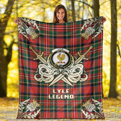 Lyle Tartan Gold Courage Symbol Blanket