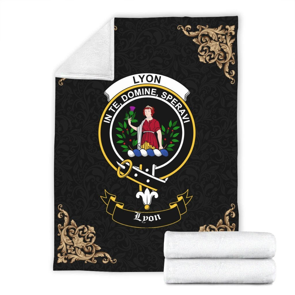 Lyon Crest Tartan Premium Blanket Black