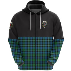 Lyon Clan Half Of Tartan Zipper Hoodie